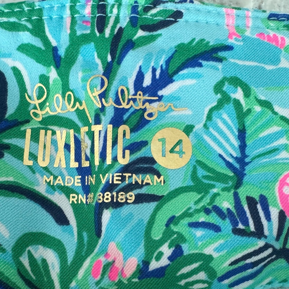 Lilly Pulitzer Luxletic Corso Pull On Golf Pants in Par Fection Print Size 14 - Picture 5 of 10
